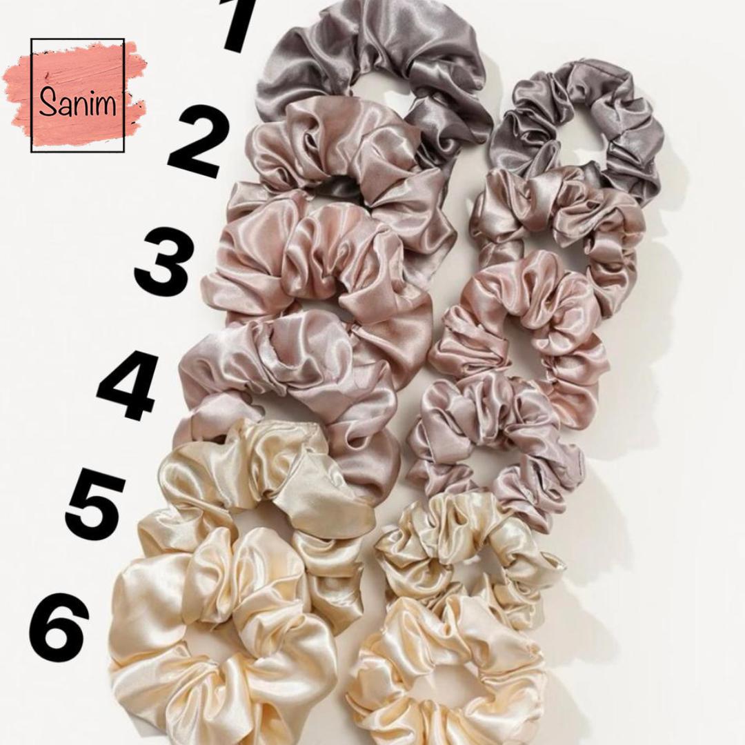 satin scrunchies beige ( per piece)(بالقطعه)