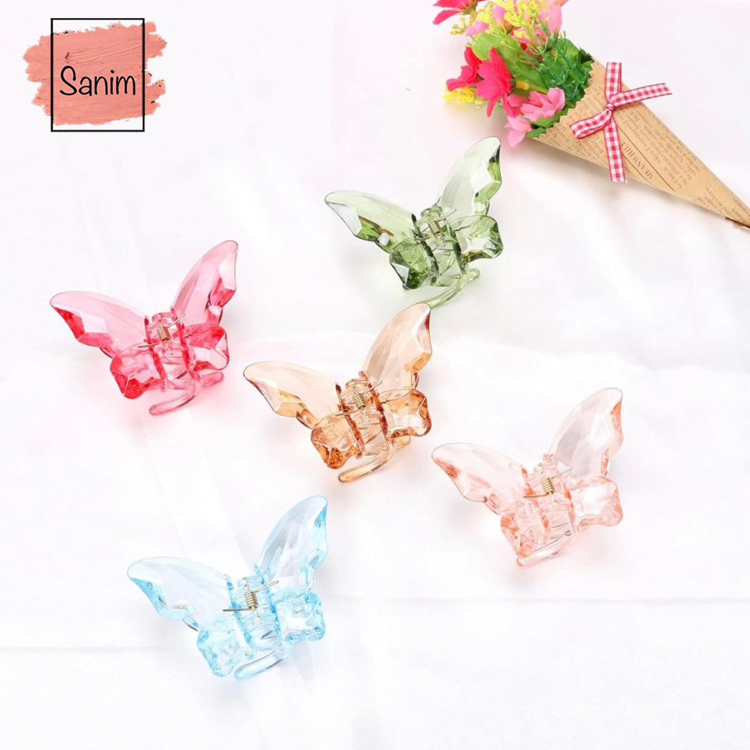 Mini butterfly hair clips ( per piece)(بالقطعه)