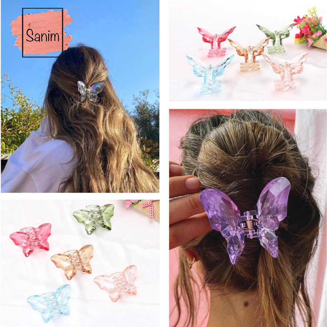Mini butterfly hair clips ( per piece)(بالقطعه)