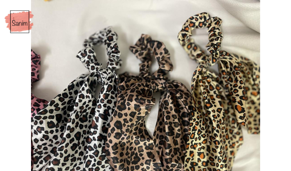 printed satin scrunchies