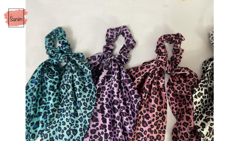 printed satin scrunchies