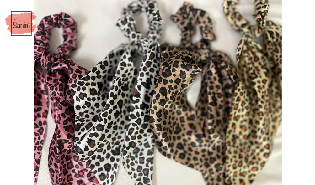 printed satin scrunchies