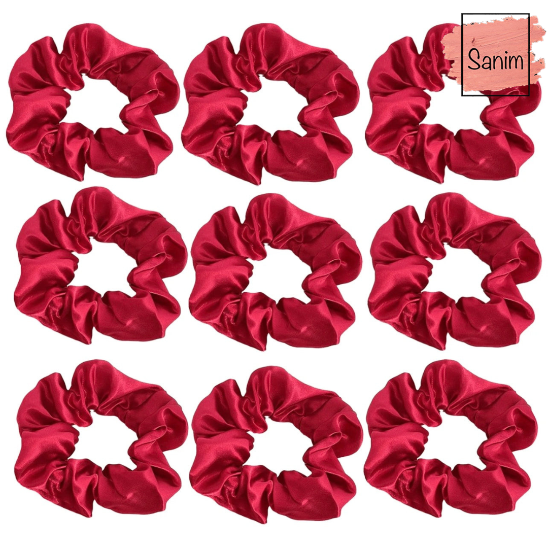 Red satin scrunchies ( per piece)(بالقطعه)