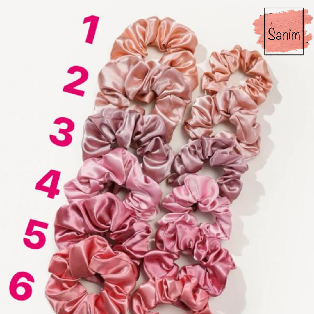 Satin Scrunchies pink ( per piece)(بالقطعه)