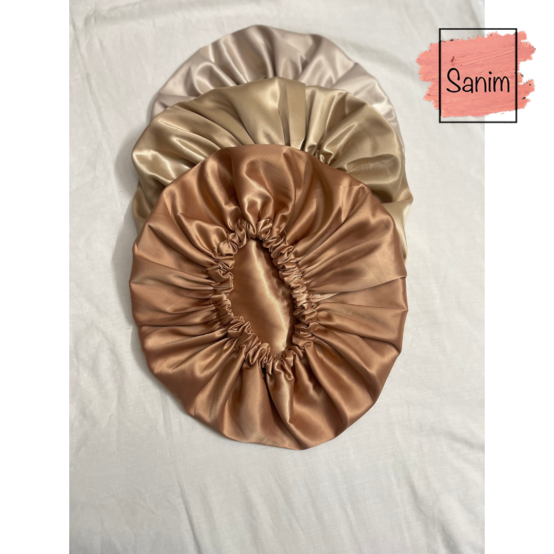 Bonnet satin beige one color