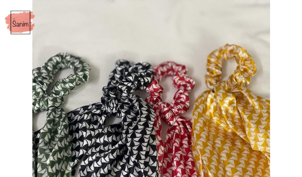 printed satin scrunchies