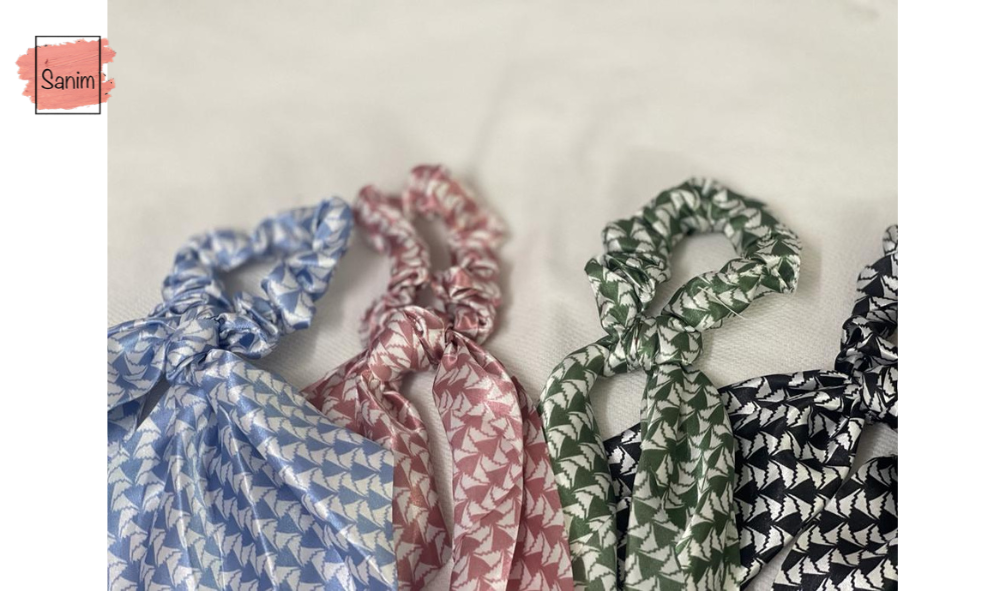 printed satin scrunchies