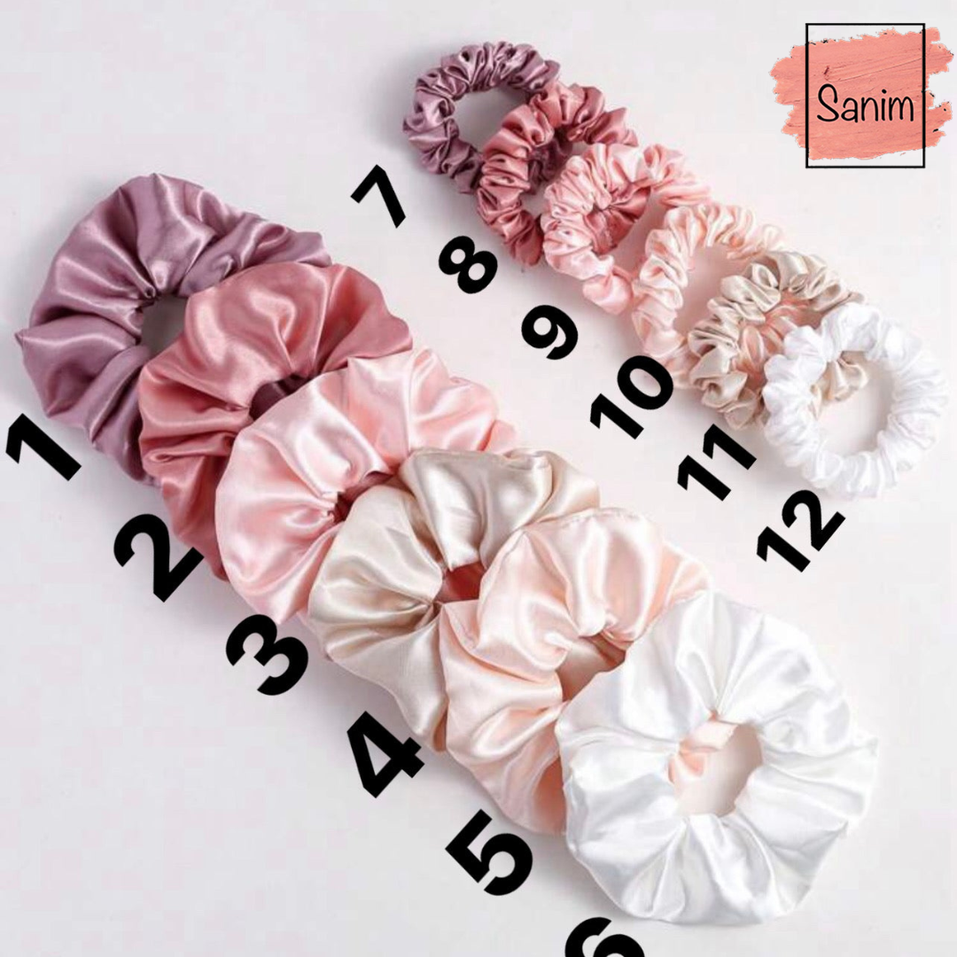 Satin Scrunchies Grey ( per piece)(بالقطعه)