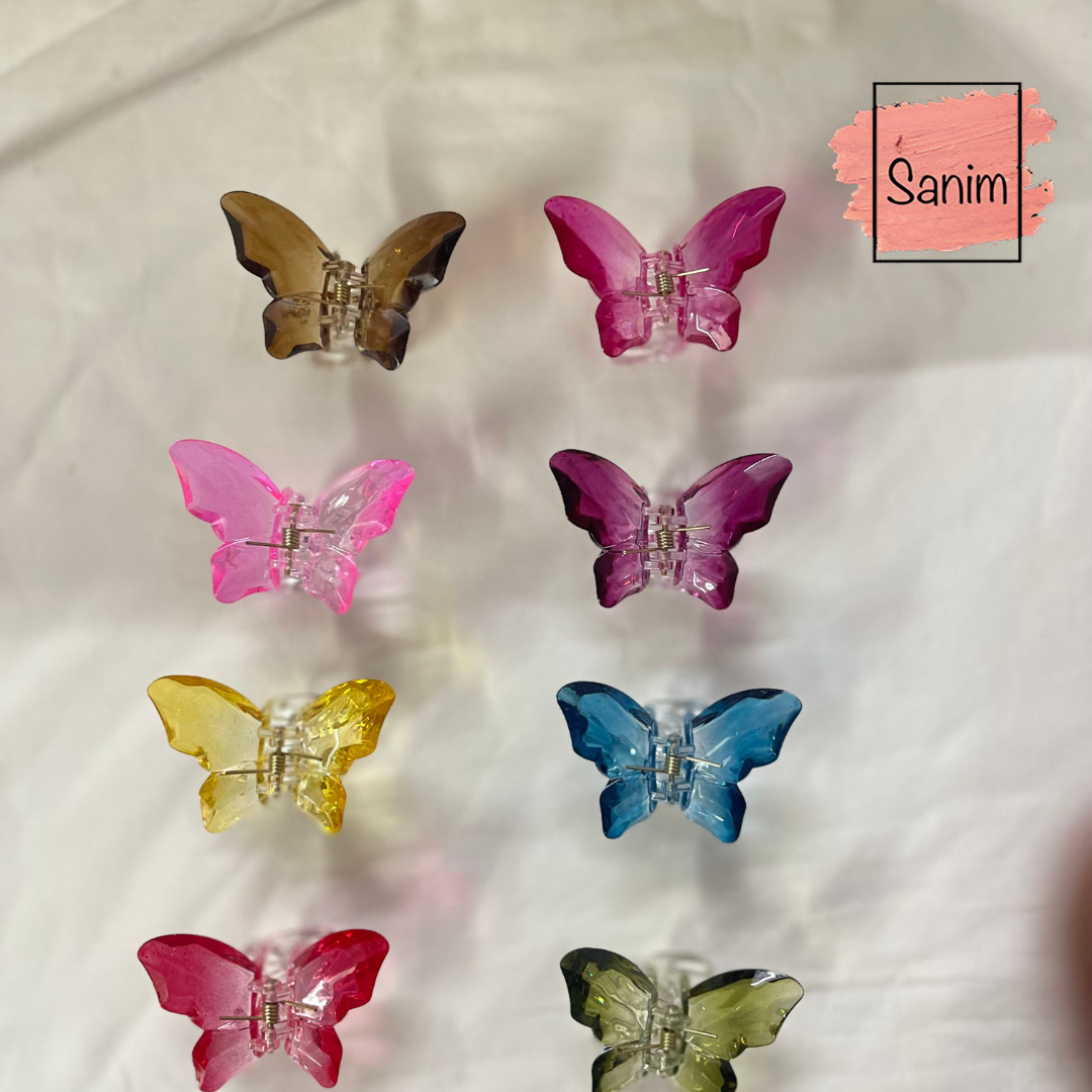 Butter fly hair clips 2 sizes (البيع بالقطعة)