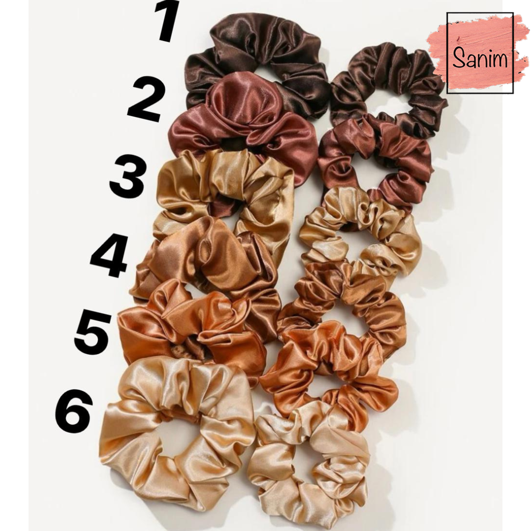satin scrunchies brown ( per piece)(بالقطعه)