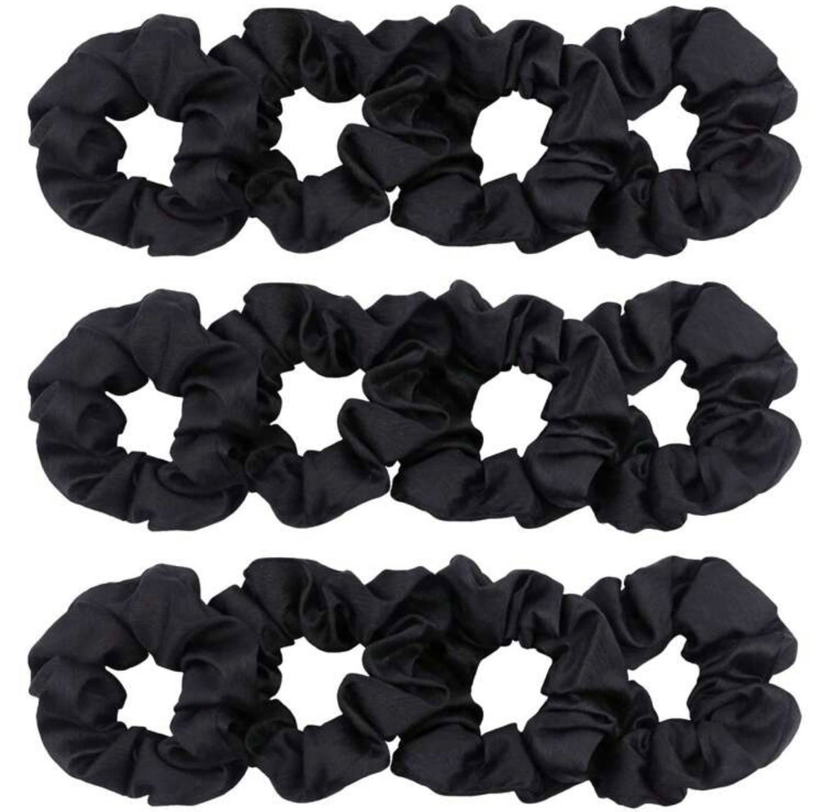 Large Black satin scrunchies  ( per piece)(بالقطعه)