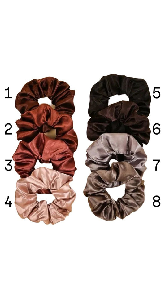 Dark satin scrunchies ( per piece)(بالقطعه)