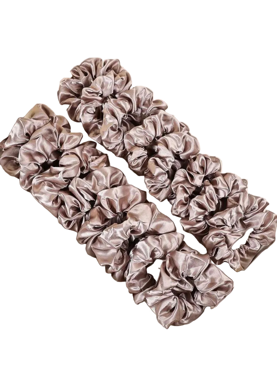 champagne satin scrunchies ( per piece)(بالقطعه)